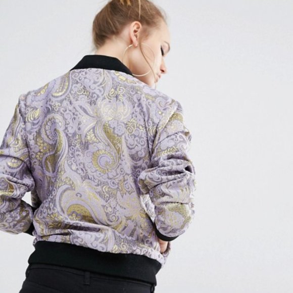 ASOS Harajuku Luxury Brocade Embroidered  Bomber Jacket NWT - Picture 2 of 4